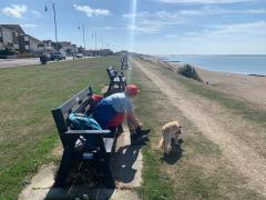 Just off the bus at Lee-on-the-Solent to start the walk